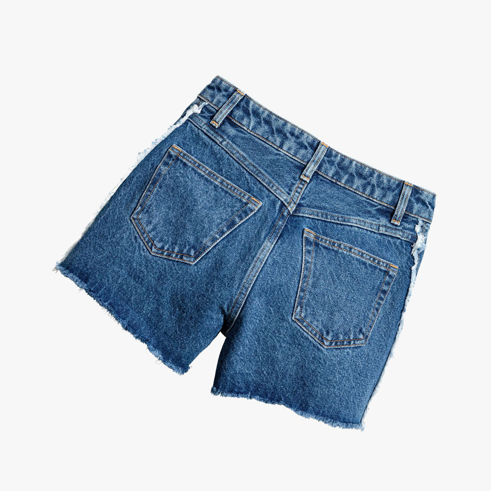 High Waist Straight Jean Shorts Women