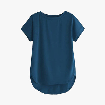 Women Solid Round Neck Cotton  T-Shirt