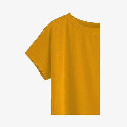 Women Solid Round Neck Cotton  T-Shirt