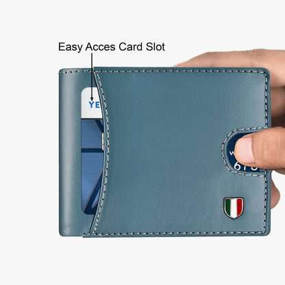 Faux Leather Casual Blue Wallet For Men